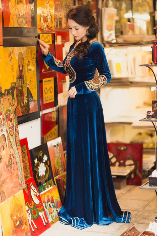 áo dài nhung