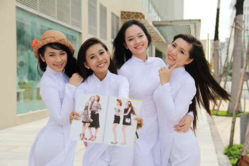 vải may áo dài học sinh